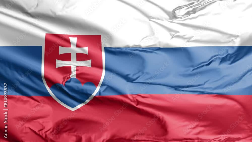 waving flag of slovakia