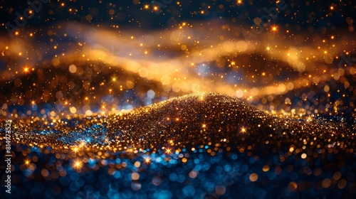 Enchanted glittering hills against starry sky © Viktoriia