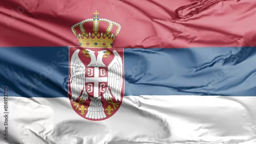 waving flag of serbia
