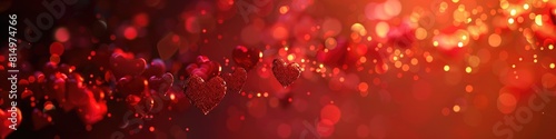 Hearts Background. Red Valentine's Abstract Love Bokeh Light Design