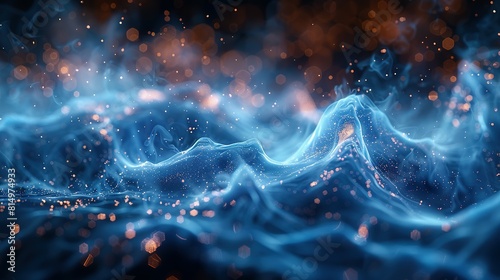 blue water molecules background, Vector 3d illustration
