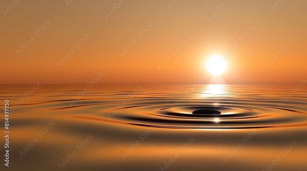Calm ocean with gentle ripples at sunset Calm ocean with gentle ripples at sunset