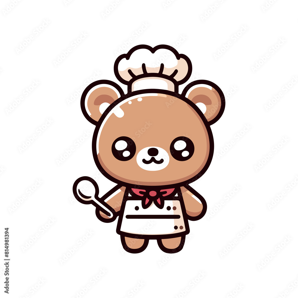 cute icon character bear chef cute icon character bear chef