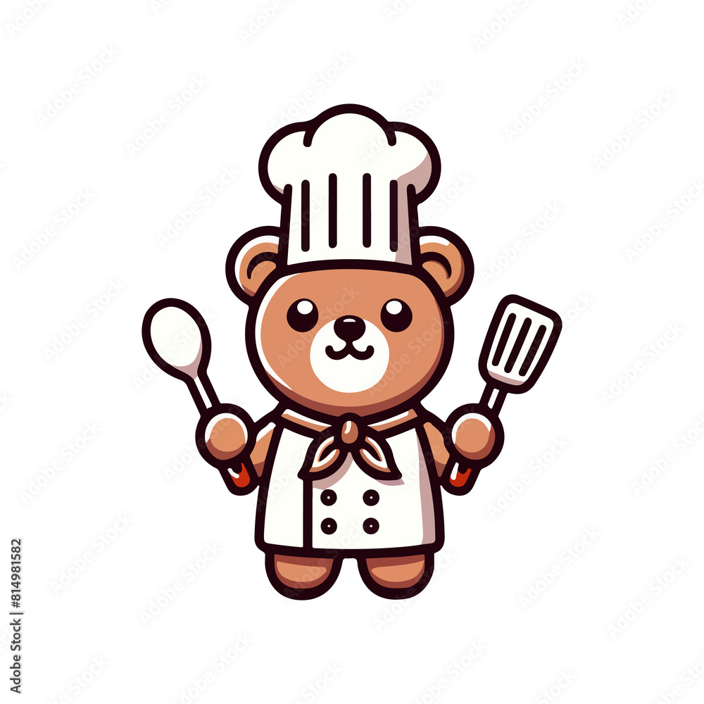 cute icon character bear chef cute icon character bear chef