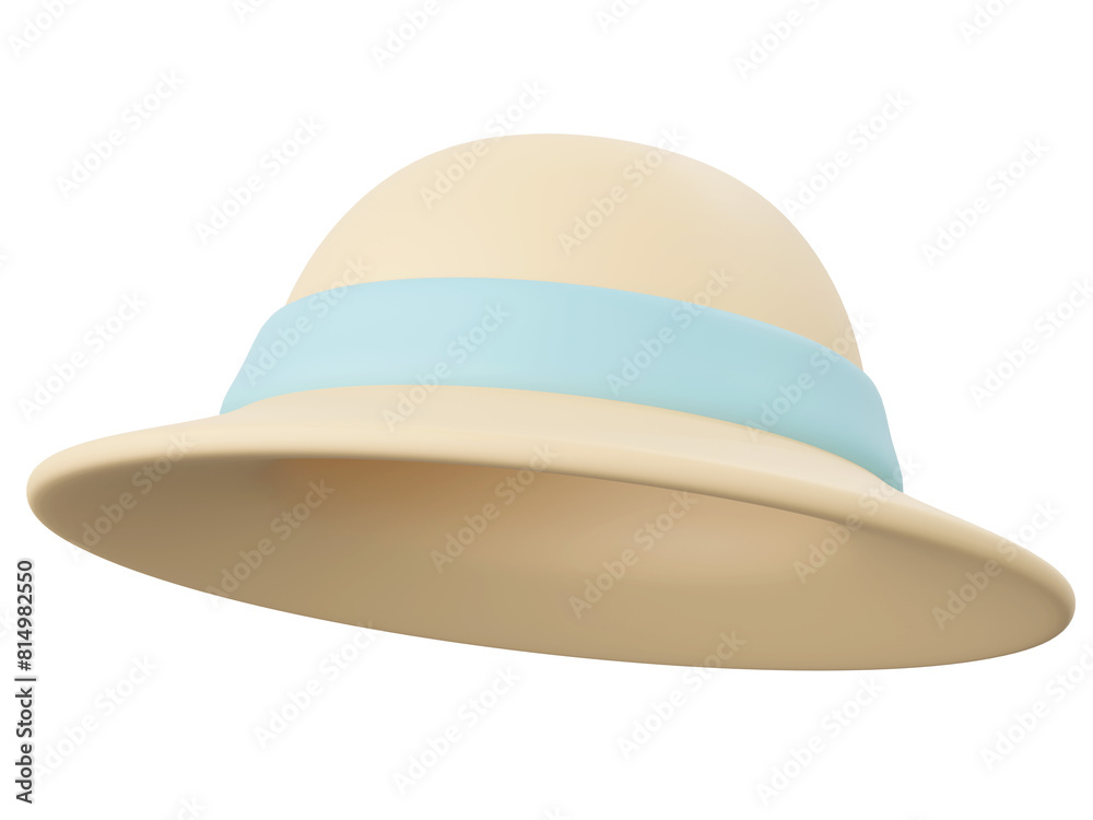 Hat, 3d illustration of travel equipments Hat, 3d illustration of travel equipments