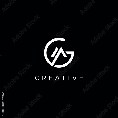 GM MG Alphabet Letter logo design. Initial Vector symbol.