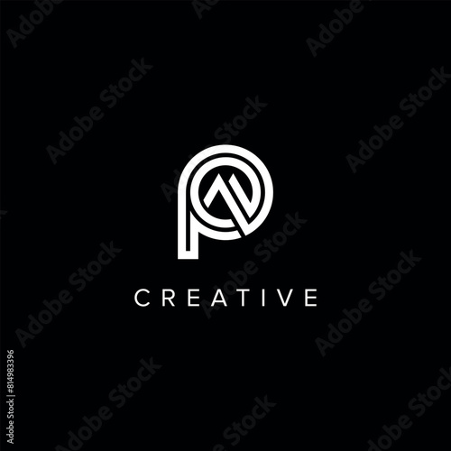 PM MP Alphabet Letter logo design. Initial Vector symbol.
