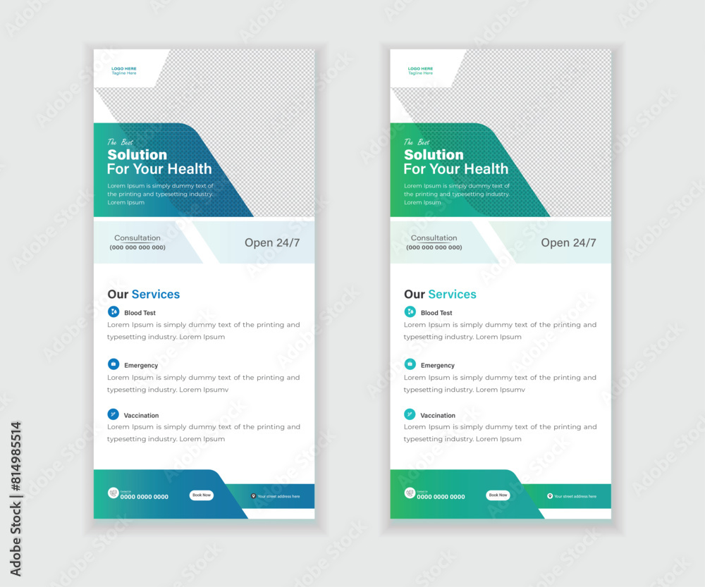 Medical Roll-Up Or Dl Flyer And Rack Card Design Template For Your Business Medical Roll-Up Or Dl Flyer And Rack Card Design Template For Your Business