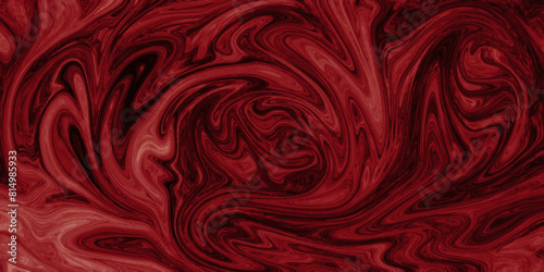 Seamless pattern with red swirls. Abstract ink painting background, Mixture of acrylic paints. Abstract red color acrylic pours liquid marble surface design.