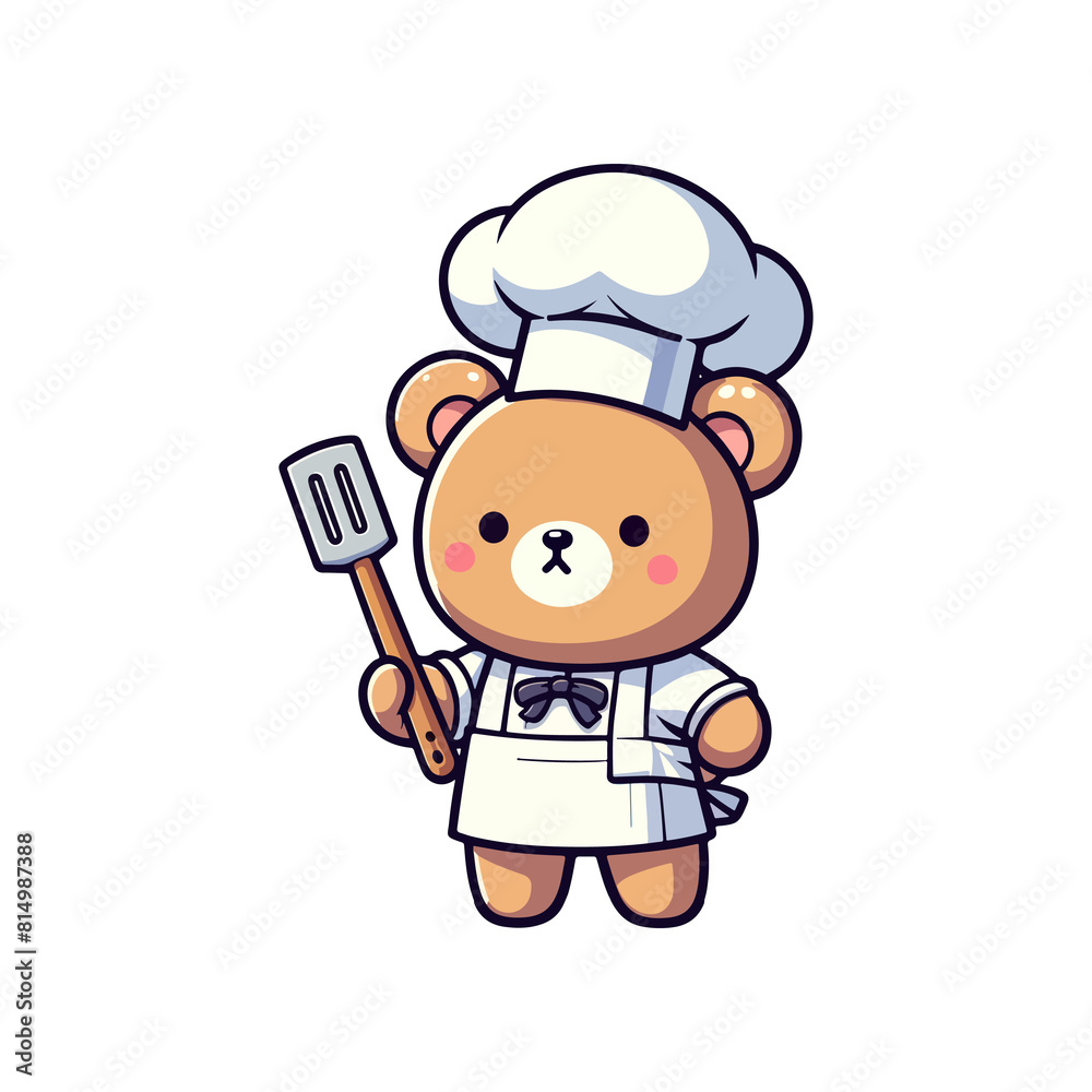cute icon character bear chef cute icon character bear chef