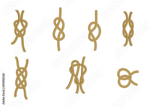 rope knots vector illustration isolated on white background.