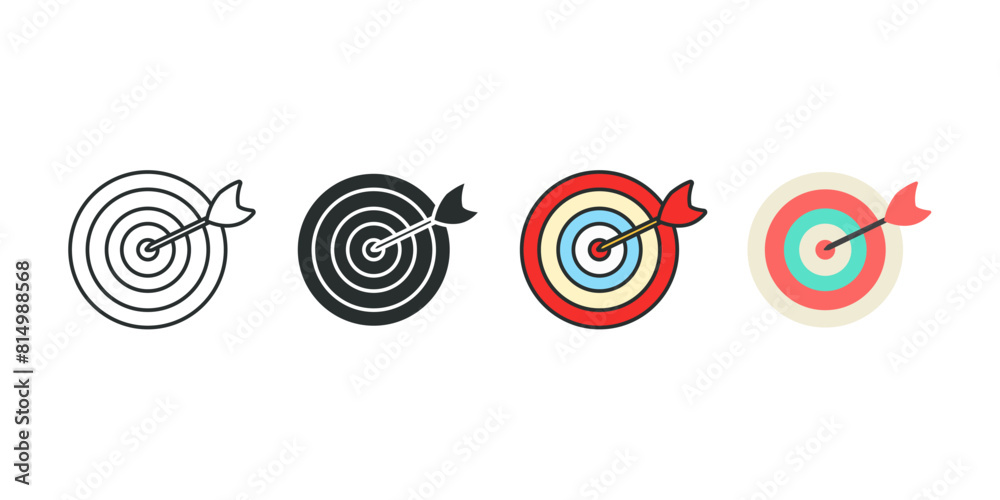 Target and Goal Icon symbol vector illustration isolated on white background Target and Goal Icon symbol vector illustration isolated on white background