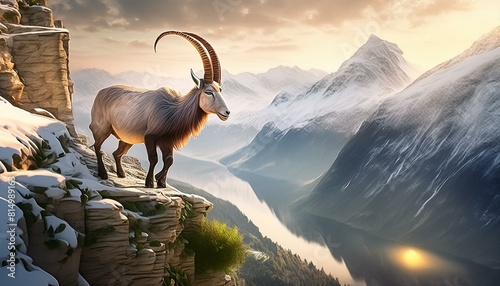 mountain goat on the mountain