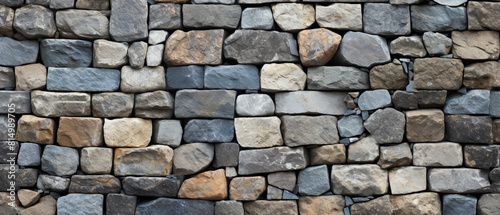 Stone Wall Texture Banner with Natural Rock Patterns. Rustic and Durable Design for Architecture