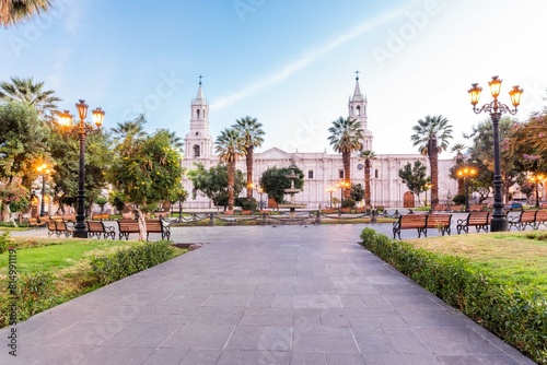 Main square of Arequipa Peru without people 