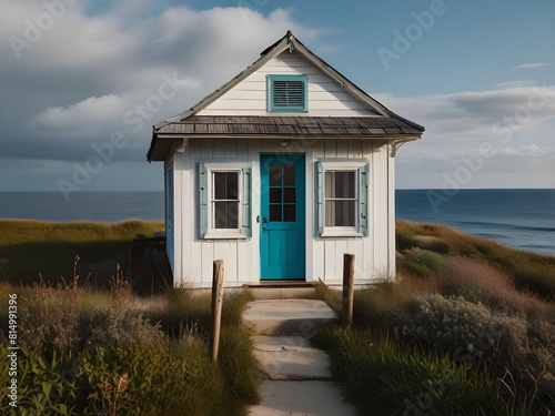 small wooden house by the sea