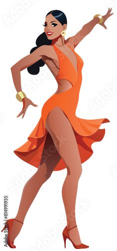 Young flamengo dancer with suitable clothing-