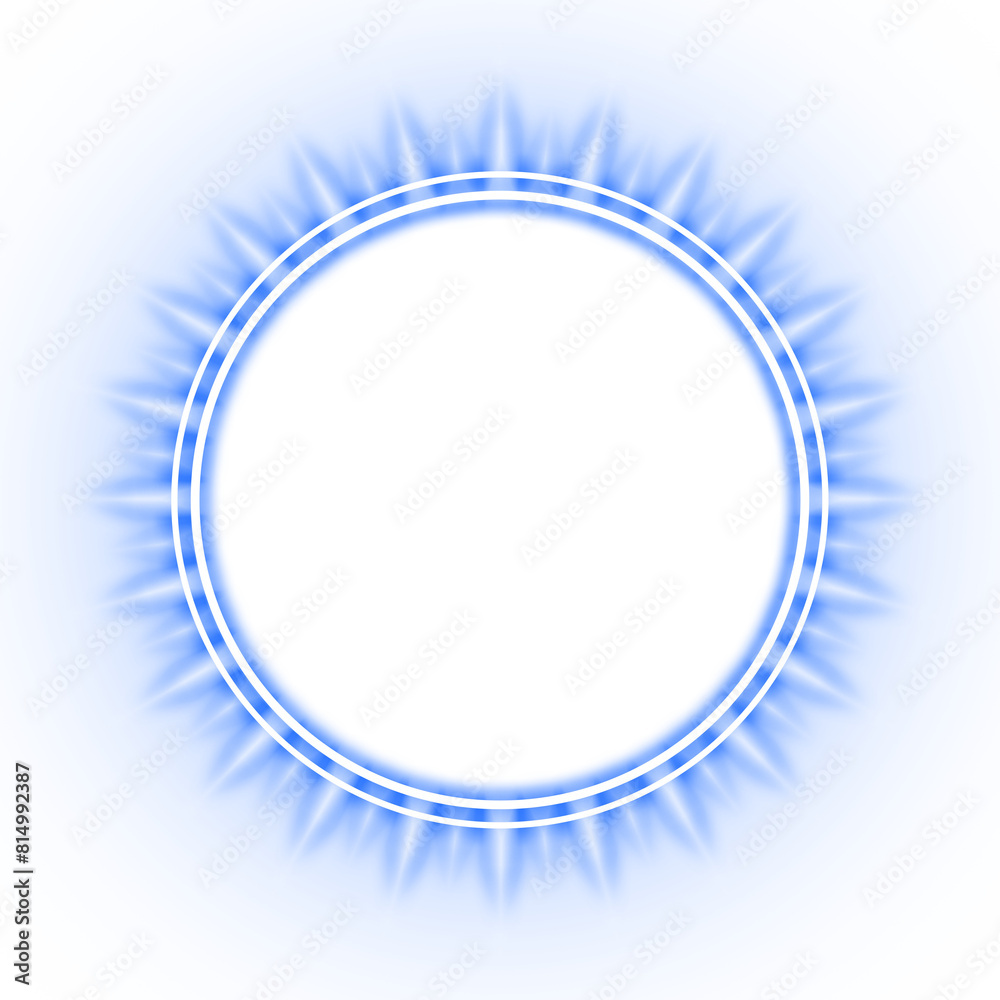 blue circle frame neon light shine blue circle frame neon light shine
