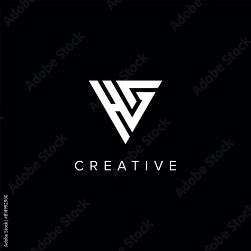 HG GH Alphabet Letter logo design. Initial Vector symbol.