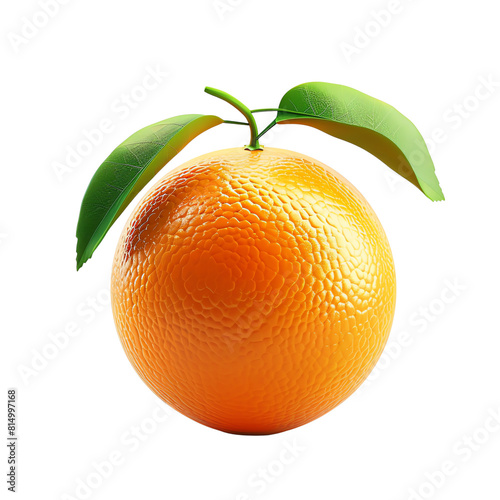 3D rendering of a juicy orange isolated on black background.