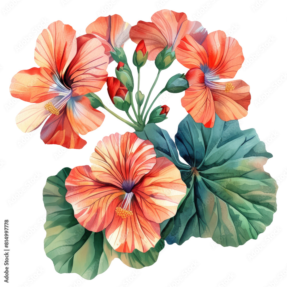 custom made wallpaper toronto digitalgeranium flower watercolor clipart illustration on white or transparent background
