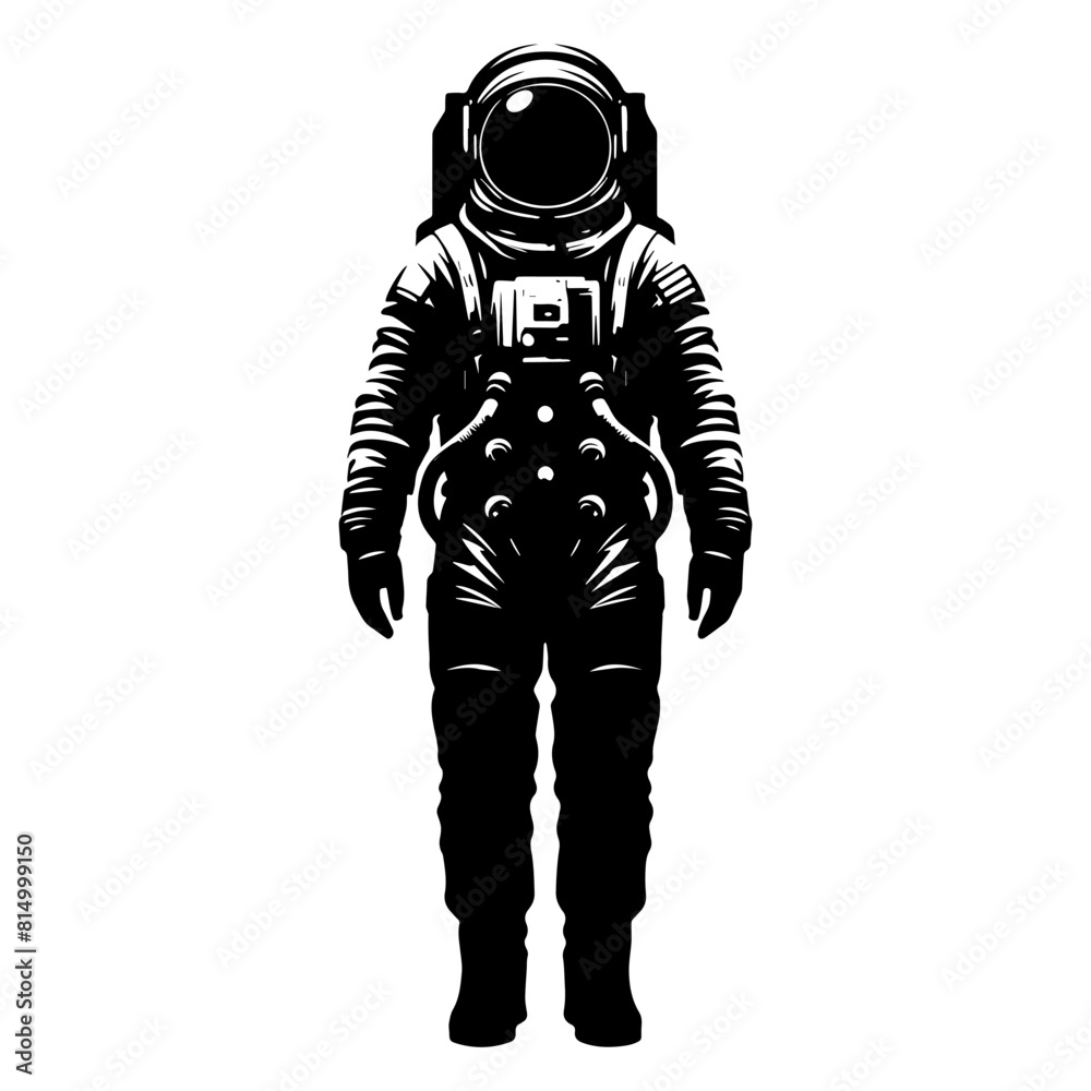 Astronaut spacesuit silhouette. Vector illustration Astronaut spacesuit silhouette. Vector illustration