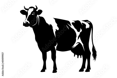 Dairy Cow silhouette icon symbol. vector illustration
