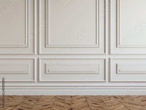 White wall paneling. 3d render