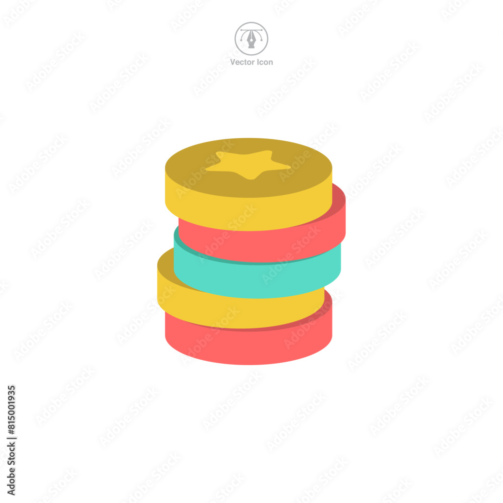 game coins Icon symbol vector illustration isolated on white background game coins Icon symbol vector illustration isolated on white background