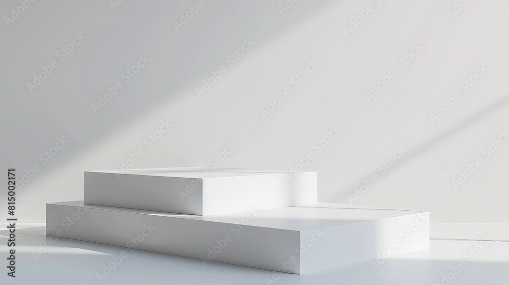 White minimal abstract background. 3d rendering podium for product showcase White minimal abstract background. 3d rendering podium for product showcase