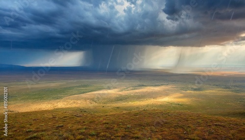 rain  rainy cloudy weather in the steppe