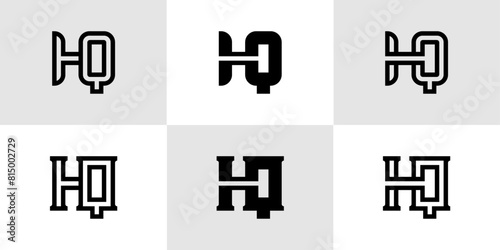 Letters HQ Monogram Logo Set, suitable for business with HQ or QH initials
