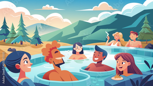 Serene Mountain Hot Spring Retreat with Happy Friends