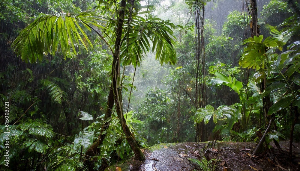 tropical forest during the rain tropical forest during the rain