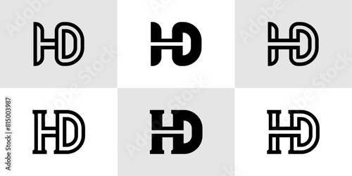 Letters HD Monogram Logo Set, suitable for business with HD or DH initials