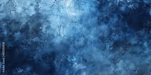 Abstract painting with shades of blue and textures