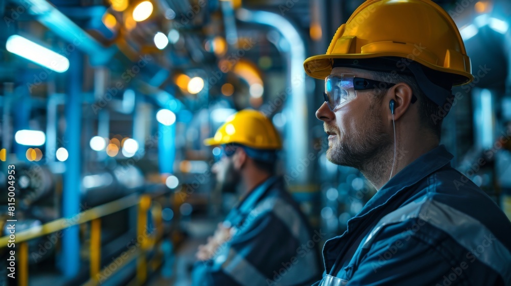 Engineers implementing a new security system throughout the factory. Engineers implementing a new security system throughout the factory.