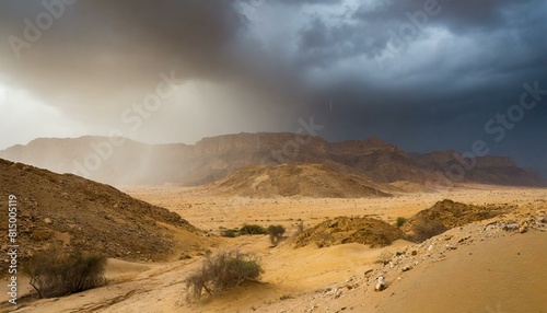 desert during the rain