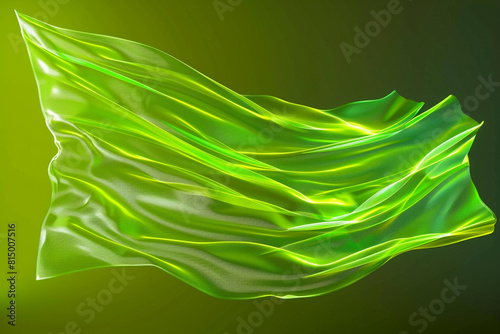 Lively neon green American flag fluttering in modern digital artworks. photo