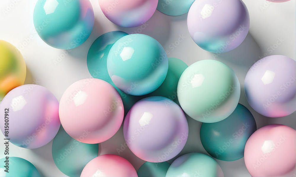 glossy balls, pastel color, childhood abstract