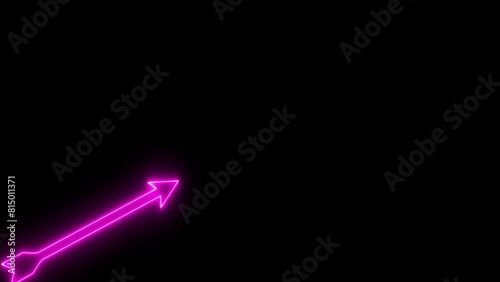 Wallpaper Mural Arrow bow icon. Pink hunting arrow on black background. Collection for archery. Aim the target with the arrow. Torontodigital.ca