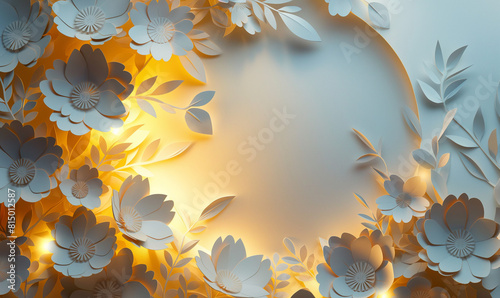 Paper Cut Floral Circle with Illumination