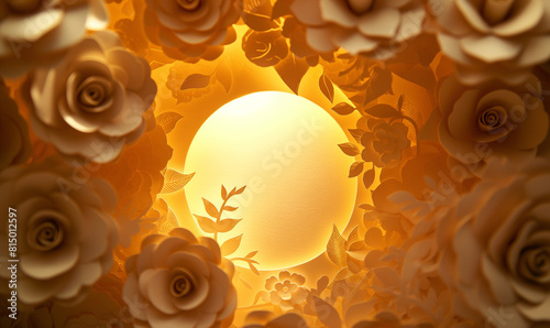 Paper Cut Floral Circle with Illumination