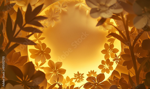 Paper Cut Floral Circle with Illumination