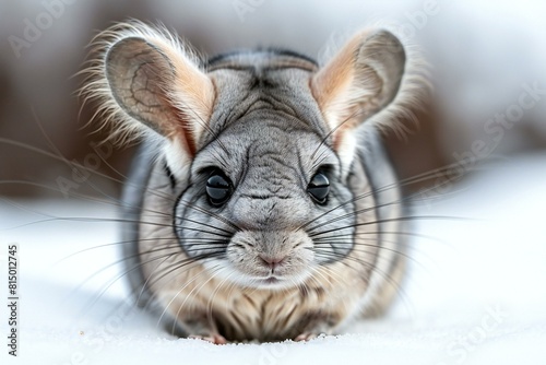 Baby chinchilla isolaled on white background , high quality, high resolution photo