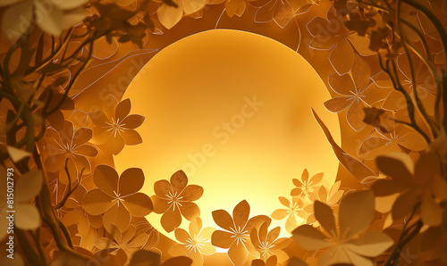 Paper Cut Floral Circle with Illumination