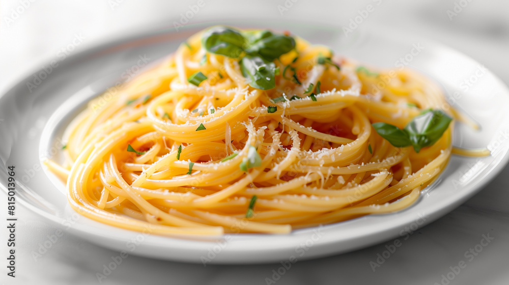 Classic Italian pasta dish, simply dressed with high-quality olive oil, a sprinkle of sea salt, and a mix of Italian herbs, basil, parmesan Classic Italian pasta dish, simply dressed with high-quality olive oil, a sprinkle of sea salt, and a mix of Italian herbs, basil, parmesan