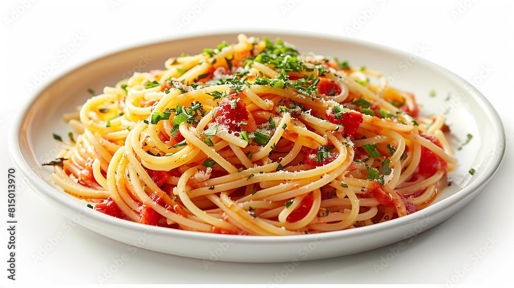 Classic Italian pasta dish, simply dressed with high-quality olive oil, a sprinkle of sea salt, and a mix of Italian herbs, basil, parmesan