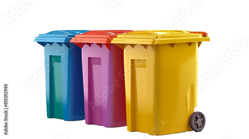 A colorful plastic garbage bin with swing lid, isolated. isolated on transparent background.PNG file  ©    Laiba Rana