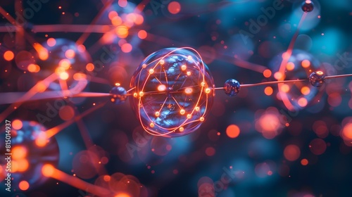 Luminous Yttrium Atom Illuminating Science Medicine and Innovation photo